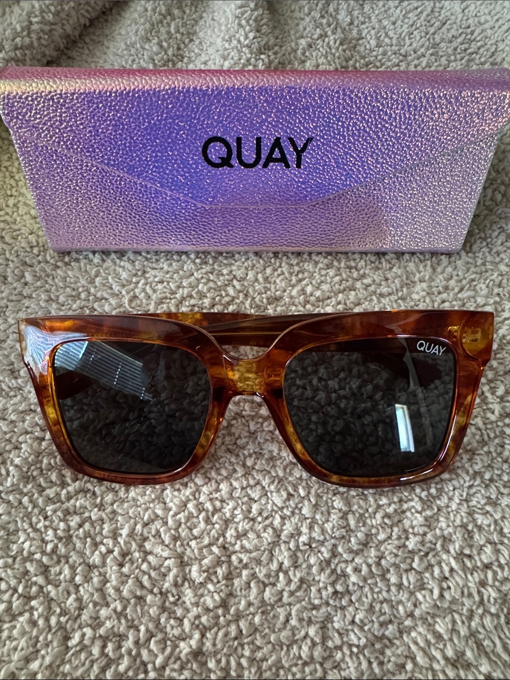 Quay Tortoiseshell Square Sunglasses - Brown Lenses